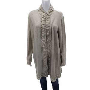 Pure Essence Womens Beige Cardigan Mock Neck Long Sleeve Size XL